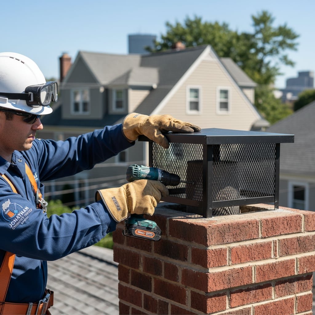 Boston Chimney Cap Installation